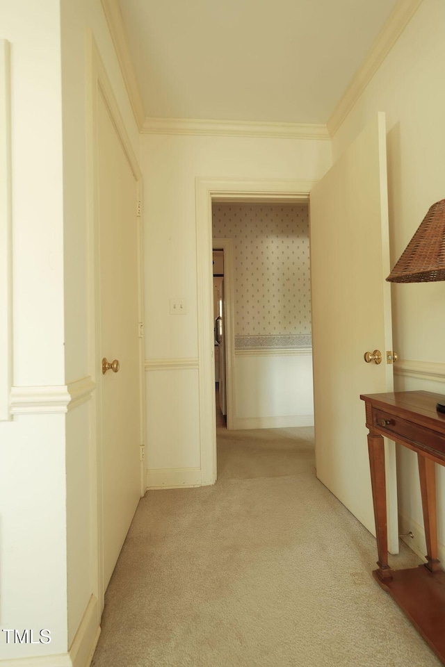 1801 Bethlehem Rd, Rocky Mount, NC 27803 - hall featuring light colored carpet and crown molding