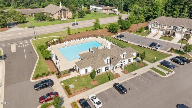 1119 Latitude Dr, Durham, NC 27713 - bird's eye view of a pool