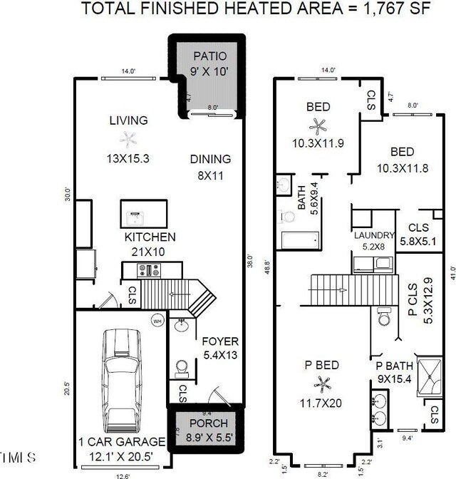 1119 Latitude Dr, Durham, NC 27713 - view of property floor plan