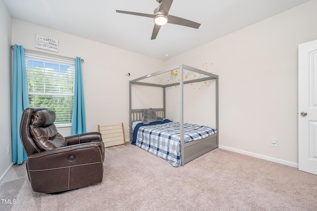 3922 Cross Timber Ln, Raleigh, NC 27603 - carpeted bedroom with baseboards and a ceiling fan