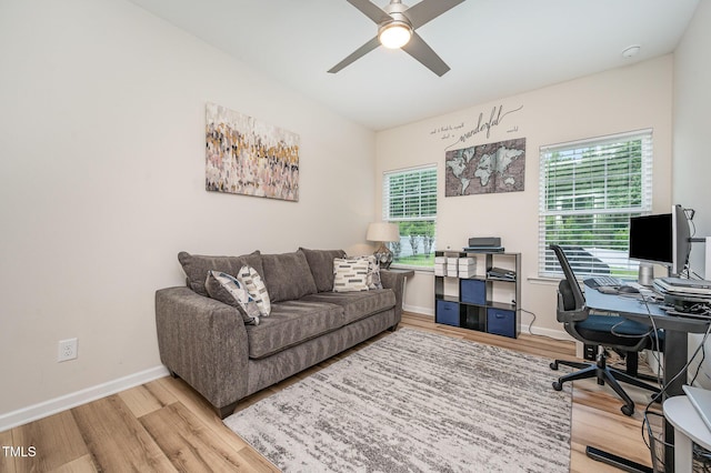 3922 Cross Timber Ln, Raleigh, NC 27603 - office space with ceiling fan and wood finished floors