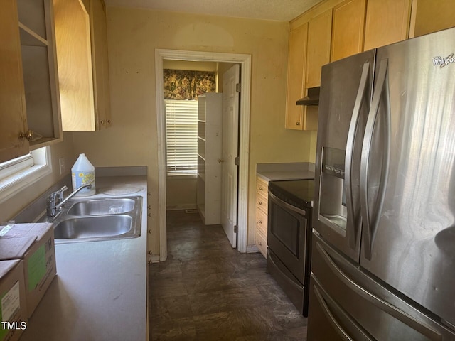 165 Cambridge Elm Dr, Clayton, NC 27520 - kitchen featuring stainless steel appliances, under cabinet range hood, and light countertops