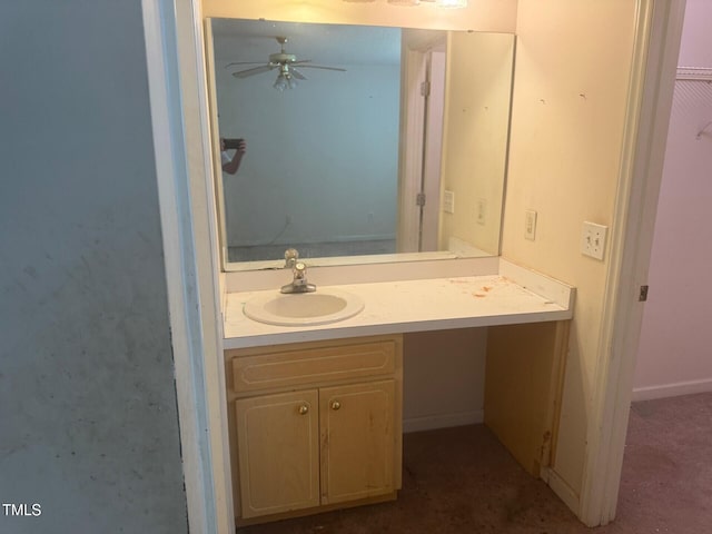 165 Cambridge Elm Dr, Clayton, NC 27520 - bathroom with vanity and a ceiling fan