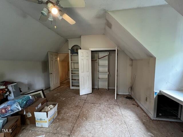 3573 River View Cir, Oxford, NC 27565 - additional living space featuring lofted ceiling and ceiling fan