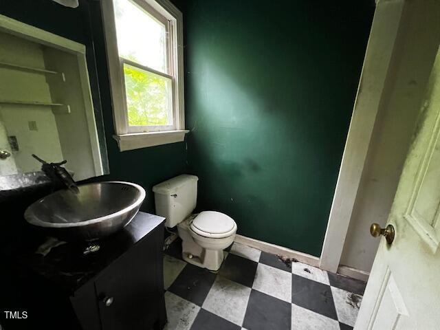 3573 River View Cir, Oxford, NC 27565 - half bathroom featuring vanity and tile patterned floors