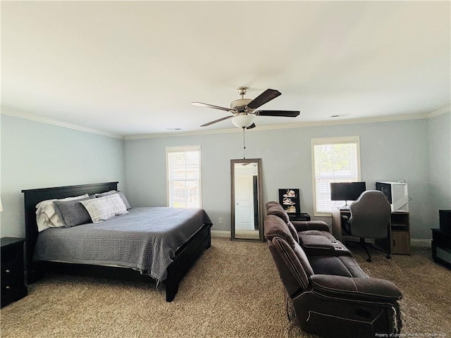 914 W Rowan St SW, Fayetteville, NC 28301 - bedroom with light colored carpet, crown molding, and ceiling fan