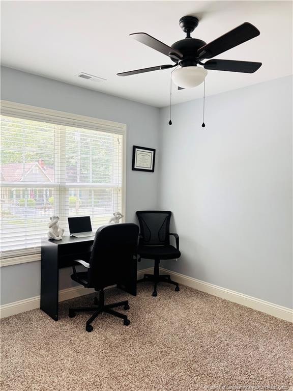 914 W Rowan St SW, Fayetteville, NC 28301 - office featuring light carpet and a ceiling fan