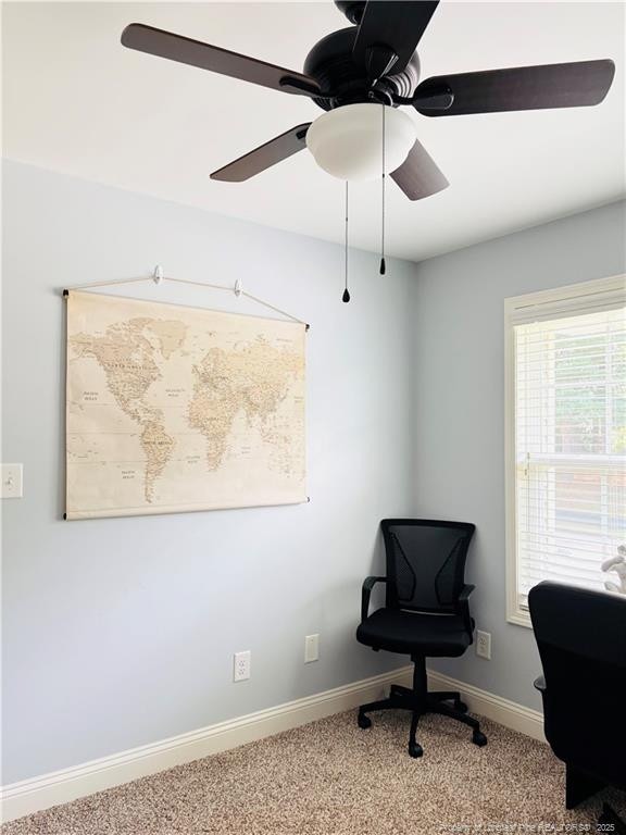 914 W Rowan St SW, Fayetteville, NC 28301 - office featuring carpet and a ceiling fan