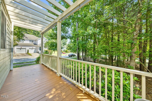 203 Bluefield Rd, Chapel Hill, NC 27517 - wooden terrace featuring a pergola