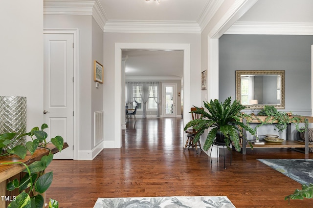 1501 Heritage Reserve Ct, Wake Forest, NC 27587 - foyer with wood finished floors and crown molding