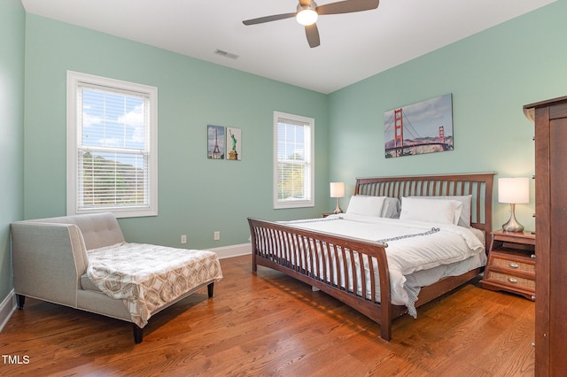 1501 Heritage Reserve Ct, Wake Forest, NC 27587 - bedroom with wood finished floors and ceiling fan