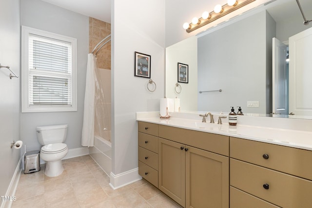 1501 Heritage Reserve Ct, Wake Forest, NC 27587 - bathroom with vanity, shower / bath combination with curtain, and tile patterned floors