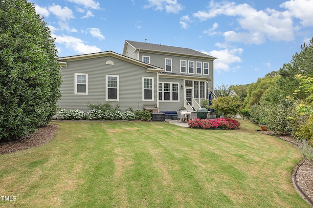1501 Heritage Reserve Ct, Wake Forest, NC 27587 - back of house with a patio, a lawn, and entry steps