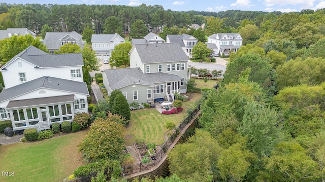1501 Heritage Reserve Ct, Wake Forest, NC 27587 - aerial view of residential area with a forest