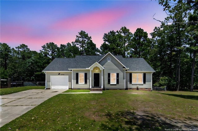 3326 Donnett Dr, Spring Lake, NC 28390 - single story home featuring a garage, concrete driveway, and crawl space