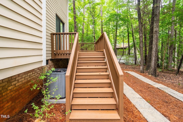 4316 American Dr, Durham, NC 27705 - wooden terrace with stairs