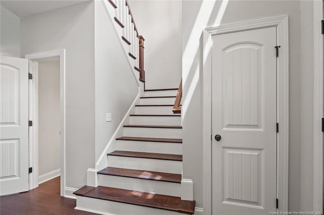 57 Spring Water Ct, Spring Lake, NC 28390 - stairway with wood finished floors and baseboards