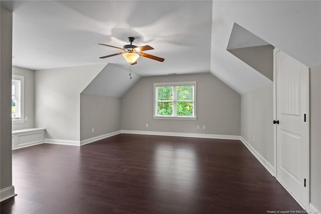57 Spring Water Ct, Spring Lake, NC 28390 - additional living space featuring wood finished floors, a ceiling fan, and lofted ceiling