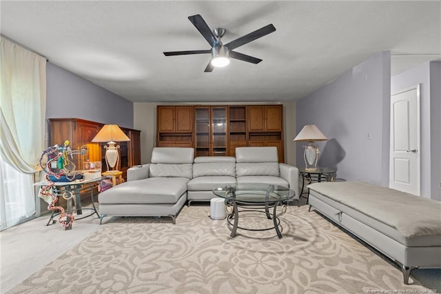 5945 Muscat Rd, Hope Mills, NC 28348 - living room with carpet and a ceiling fan