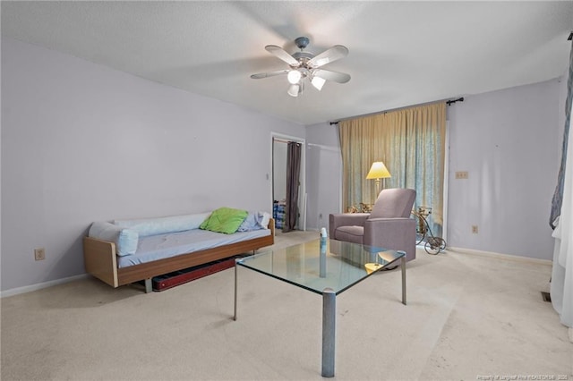 5945 Muscat Rd, Hope Mills, NC 28348 - living room with carpet floors and ceiling fan