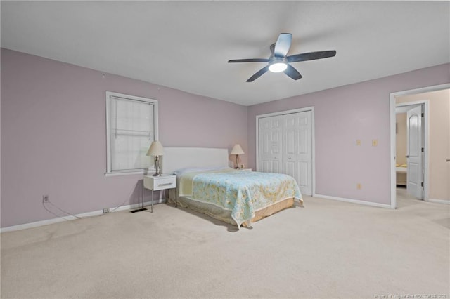 5945 Muscat Rd, Hope Mills, NC 28348 - bedroom featuring carpet, a closet, and ceiling fan