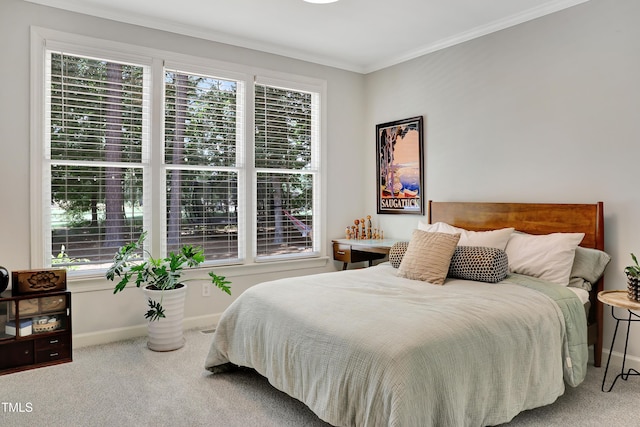 5004 Sunset Forest Cir, Holly Springs, NC 27540 - bedroom featuring carpet flooring and ornamental molding