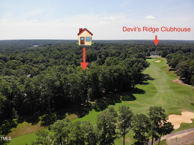 5004 Sunset Forest Cir, Holly Springs, NC 27540 - bird's eye view of a golf course and a forest