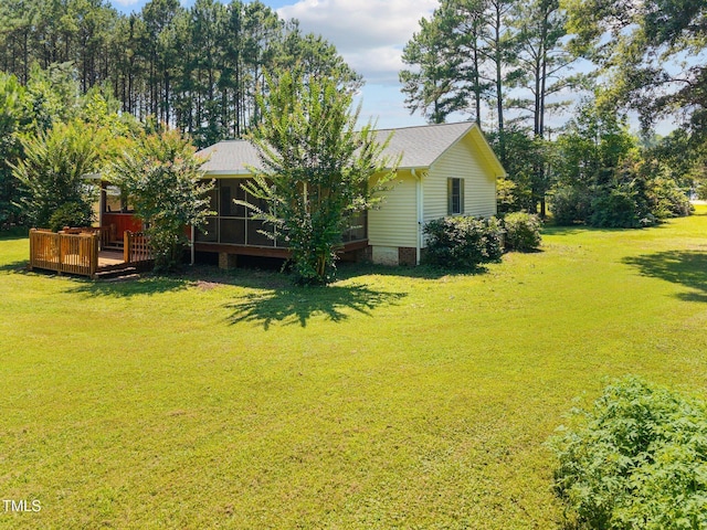 270 Ballard Pruitt Rd, Franklinton, NC 27525 - view of green lawn featuring a deck