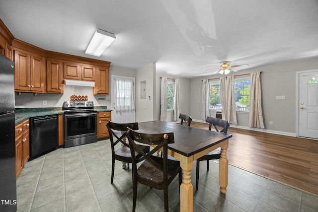 270 Ballard Pruitt Rd, Franklinton, NC 27525 - dining area featuring ceiling fan and light tile patterned floors