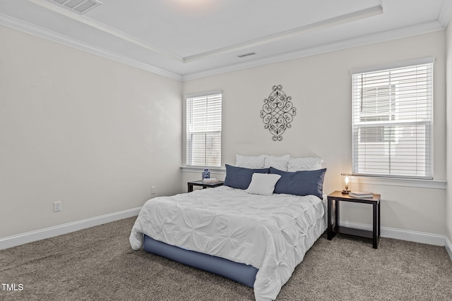 113 Canary Ct, Raleigh, NC 27610 - carpeted bedroom featuring a raised ceiling and ornamental molding