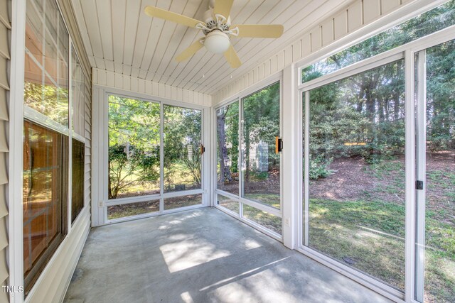 2304 Folger St, Raleigh, NC 27604 - unfurnished sunroom with a ceiling fan