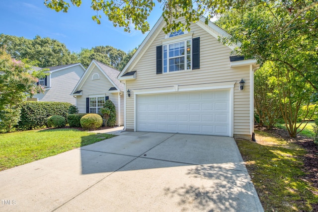 2304 Folger St, Raleigh, NC 27604 - traditional home with concrete driveway, a garage, and a front lawn