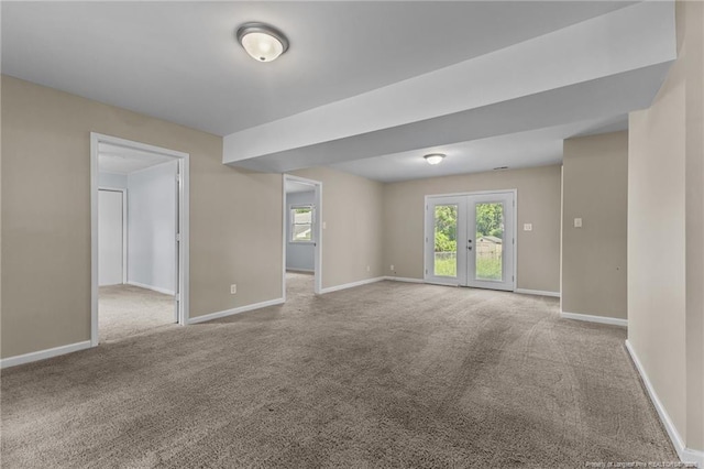 521 Fawn Ct, Fayetteville, NC 28303 - carpeted empty room with baseboards and french doors