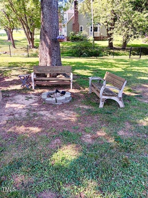 105 Meadow Brook Ln, Oxford, NC 27565 - view of yard featuring an outdoor fire pit