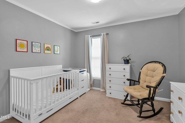 2127 Rivergrass Ct, Raleigh, NC 27610 - bedroom with light carpet and a nursery area
