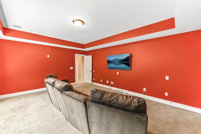 428 Holsten Bank Way, Cary, NC 27519 - home theater room featuring a raised ceiling and carpet floors