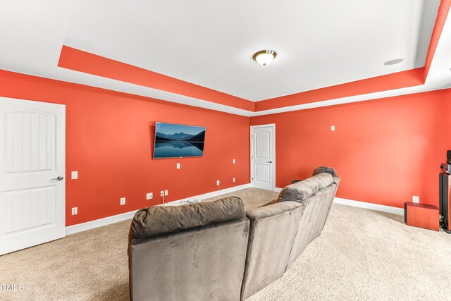 428 Holsten Bank Way, Cary, NC 27519 - living area featuring a tray ceiling and carpet
