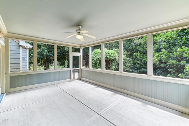 428 Holsten Bank Way, Cary, NC 27519 - unfurnished sunroom with a ceiling fan