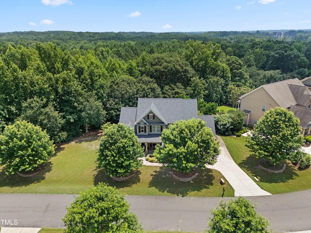 428 Holsten Bank Way, Cary, NC 27519 - aerial view of property and surrounding area with a forest