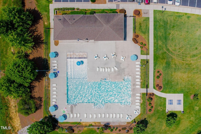 2522 Dalmahoy Ln, Fuquay Varina, NC 27526 - drone / aerial view of a pool
