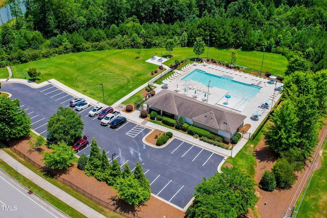 2522 Dalmahoy Ln, Fuquay Varina, NC 27526 - bird's eye view of a pool