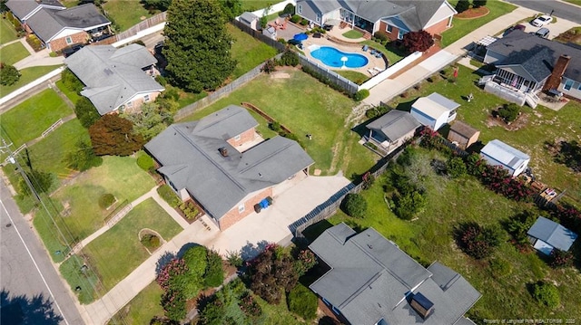 2630 Dartmouth Dr, Fayetteville, NC 28304 - aerial view of property and surrounding area featuring a pool area and nearby suburban area