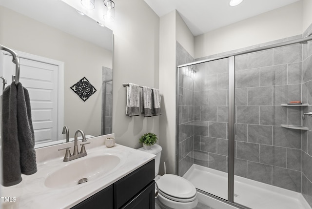 7741 Wilderness Rd, Raleigh, NC 27613 - bathroom with vanity and a shower stall