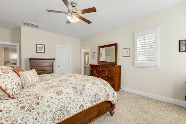 2461 Patriot Bluffs Dr, Fuquay Varina, NC 27526 - bedroom with light carpet and a ceiling fan