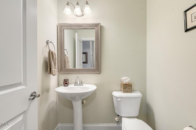 2461 Patriot Bluffs Dr, Fuquay Varina, NC 27526 - half bathroom featuring toilet and baseboards