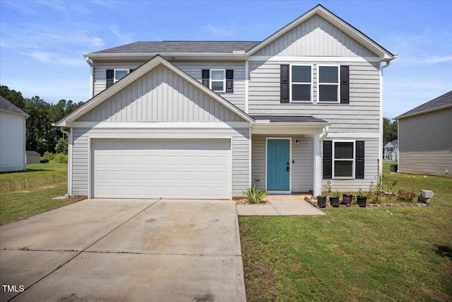 443 Waterfall Rd, Henderson, NC 27537 - traditional-style house with a front lawn, driveway, and an attached garage