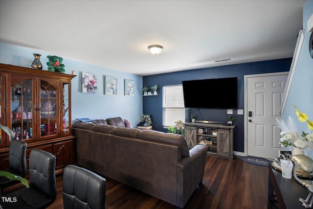 443 Waterfall Rd, Henderson, NC 27537 - living room featuring dark wood finished floors