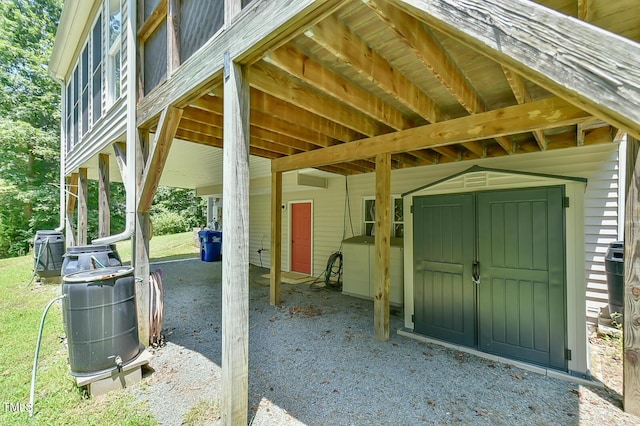 9903 Oak Hollow Rd, Chapel Hill, NC 27516 - view of patio featuring a shed