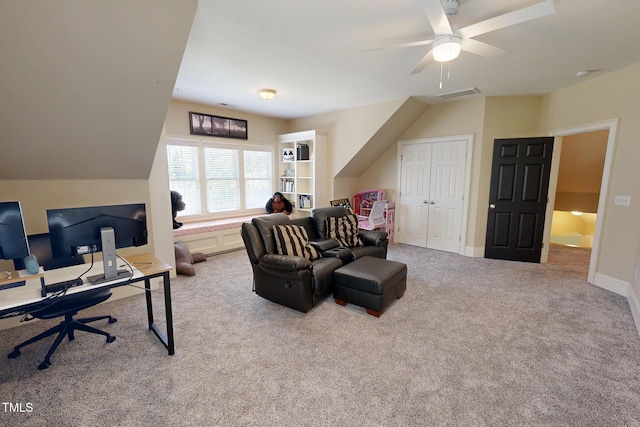 4 Springtree Cir, Durham, NC 27712 - carpeted home office featuring ceiling fan