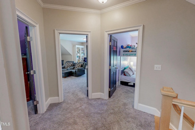 4 Springtree Cir, Durham, NC 27712 - corridor featuring carpet and crown molding